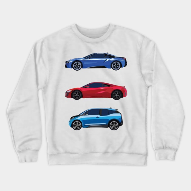 Minimalist Hybrid cars Crewneck Sweatshirt by Vertei